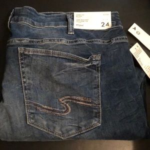 Plus size silver jeans